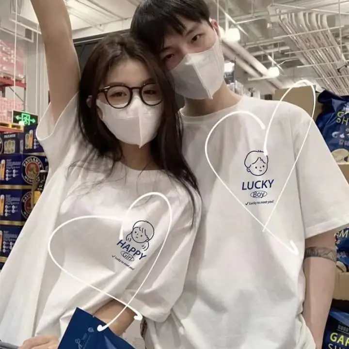 Special couples, summer clothes, 2024 new trends, niche designs, different Internet celebrity short-sleeved t-shirts, men and women 