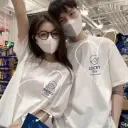 Special couples, summer clothes, 2024 new trends, niche designs, different Internet celebrity short-sleeved t-shirts, men and women 