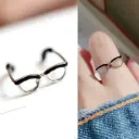 Trendy Cute Glasses Ring Adjustable Ring Bohemian Finger Ring Jewelry Accessorie MNP 