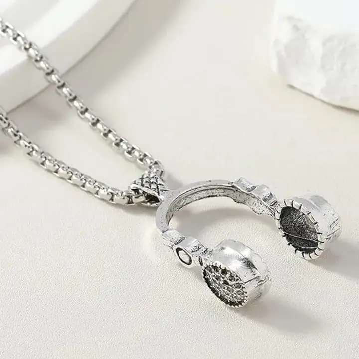 VaryGood Headphone Pendant Chain Necklace For Men 60cm 