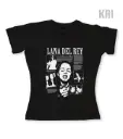Crew Neck Ladies Slim Fit Lana Del Rey Printed Half Sleeve Crop Baby Tee in Black Color