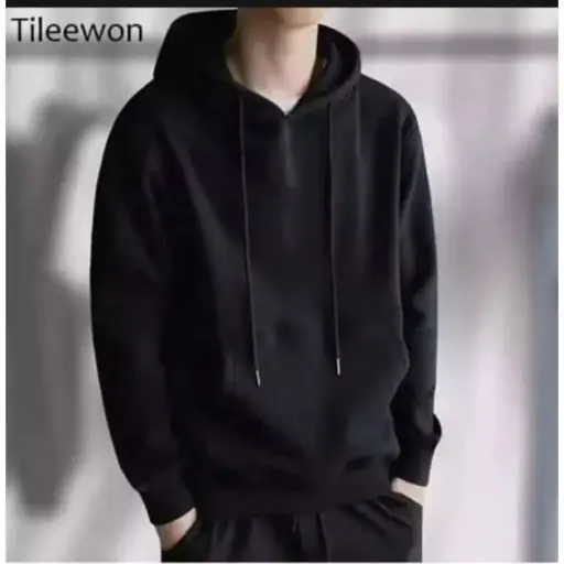 Plain Black Hoody For Men 