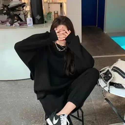 Winter Inner Fleece Sweatshirt And Joggers Set For Women 