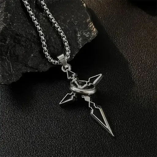 Vintage Cross Pendant Necklace For Men's Versatile Chain Trendy Sweat Shirt Hanging Punk Chain Jewelry Gift ZHANGNA 