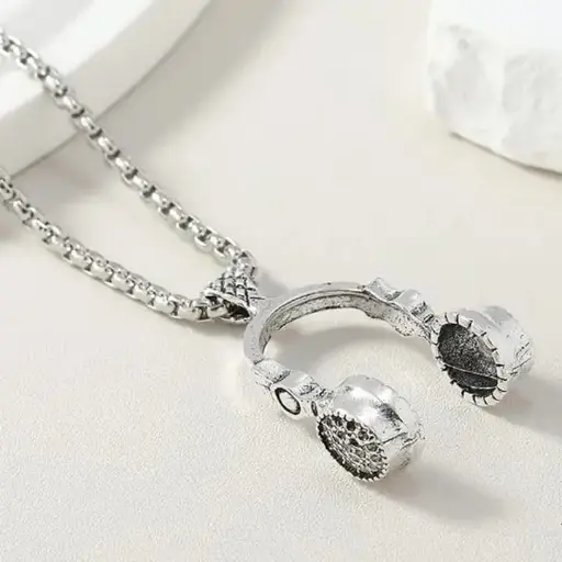 VaryGood Headphone Pendant Chain Necklace For Men 60cm 