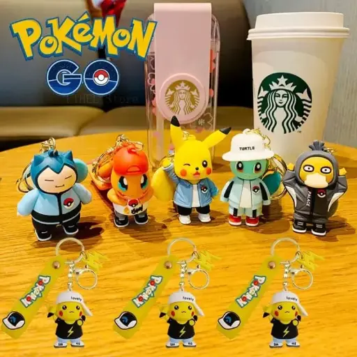 Yussa Pokemon Key Chain Key Ring - Anime Keyrings | Keyring Chains | Portable Key Chains | Bag Key Holder For Men And Women 